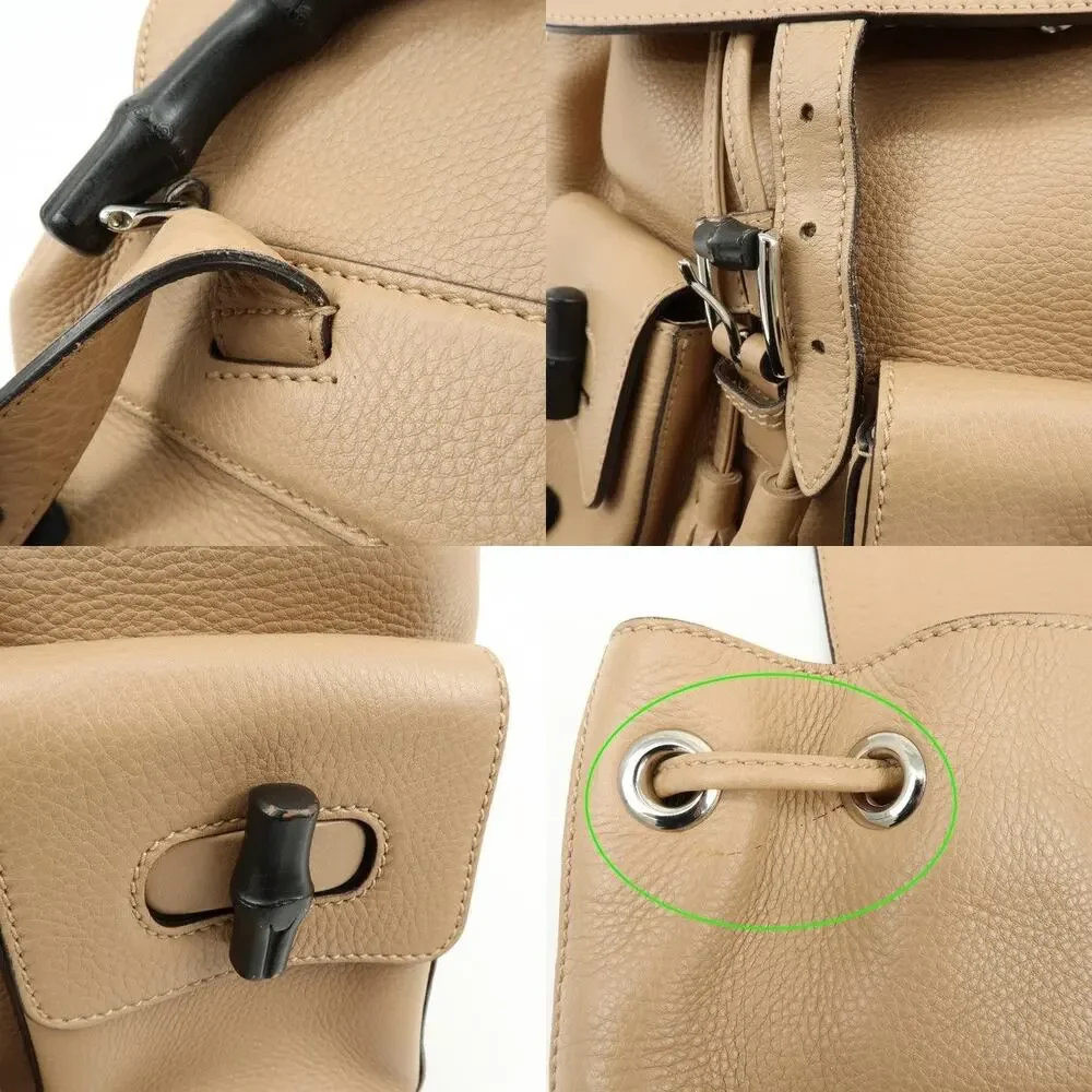 Gucci Bamboo Tassel Calfskin Backpack Beige
